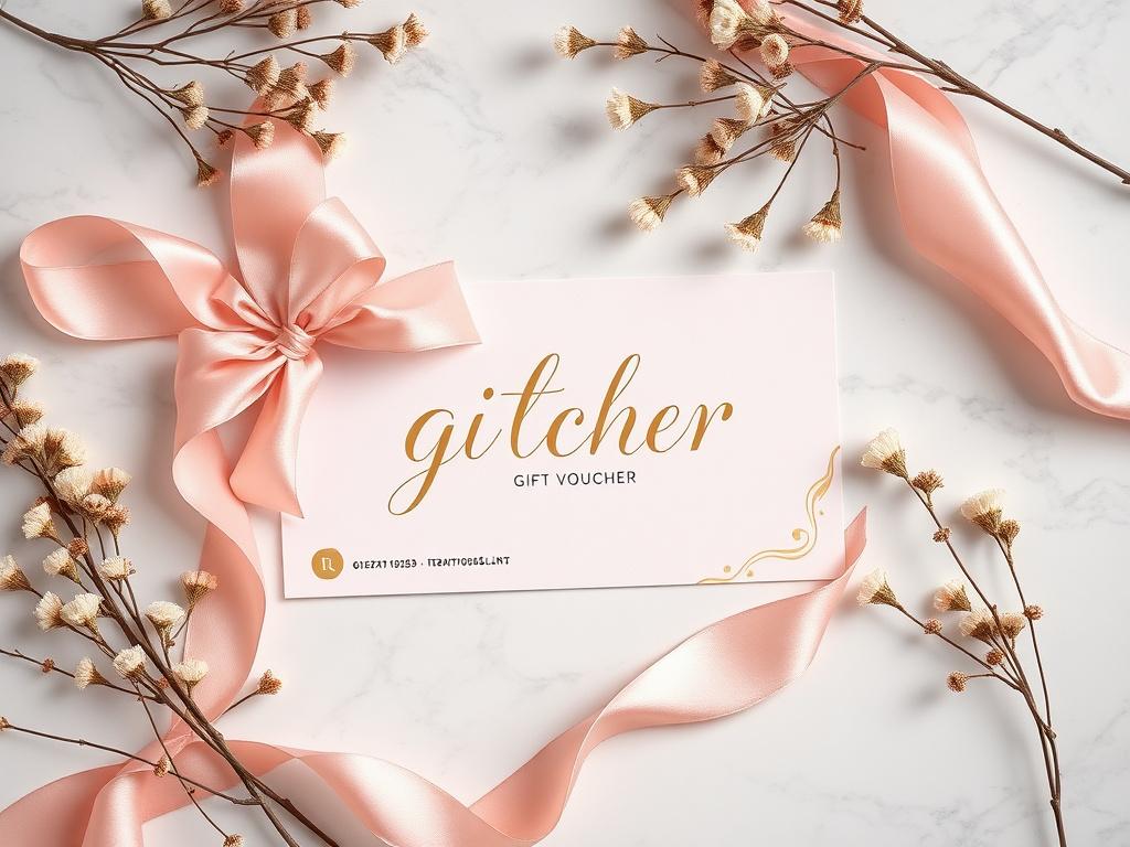 BakerPlus gift card with ribbon on marble