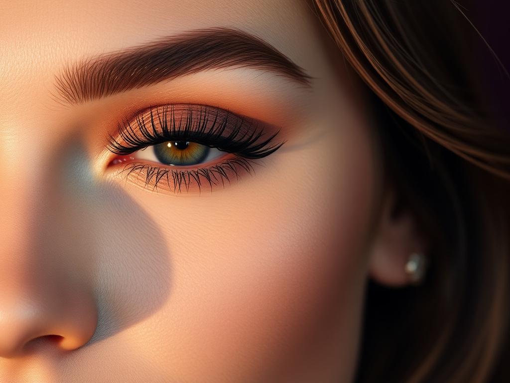 Hybrid lash extensions with a wispy textured finish