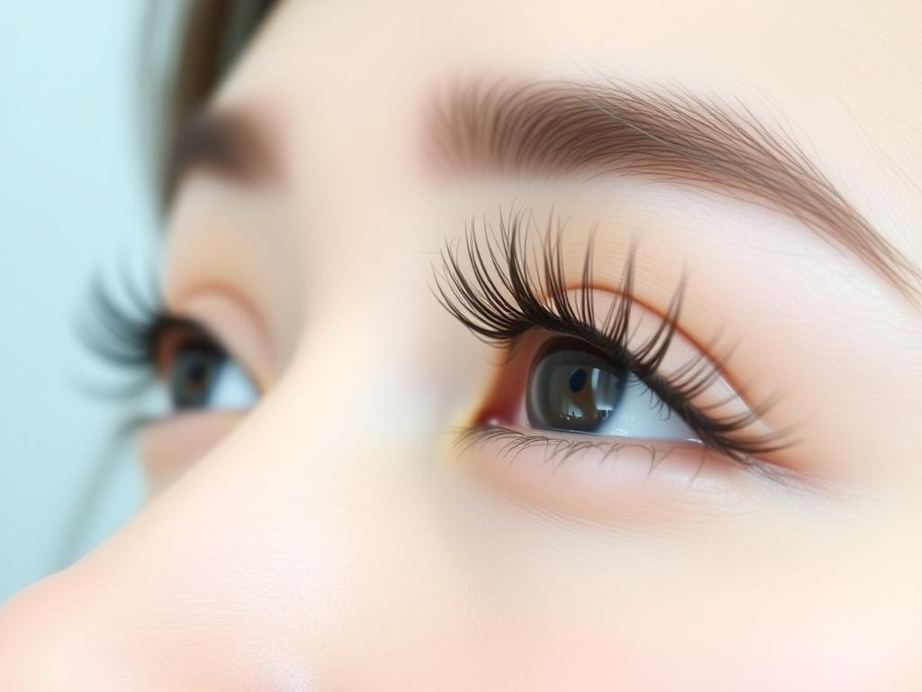 Naturally curled lashes after a Korean lash lift